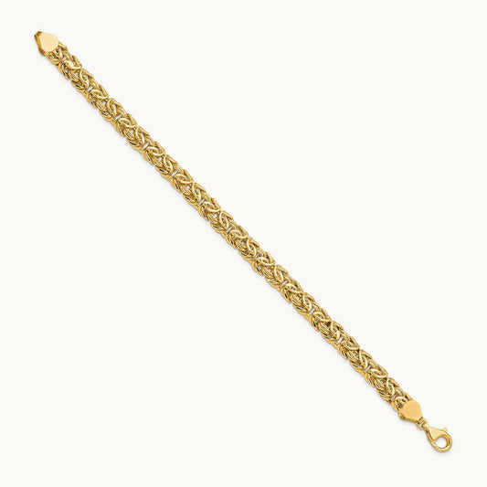 Polished Fancy Byzantine Link Bracelet, 14K