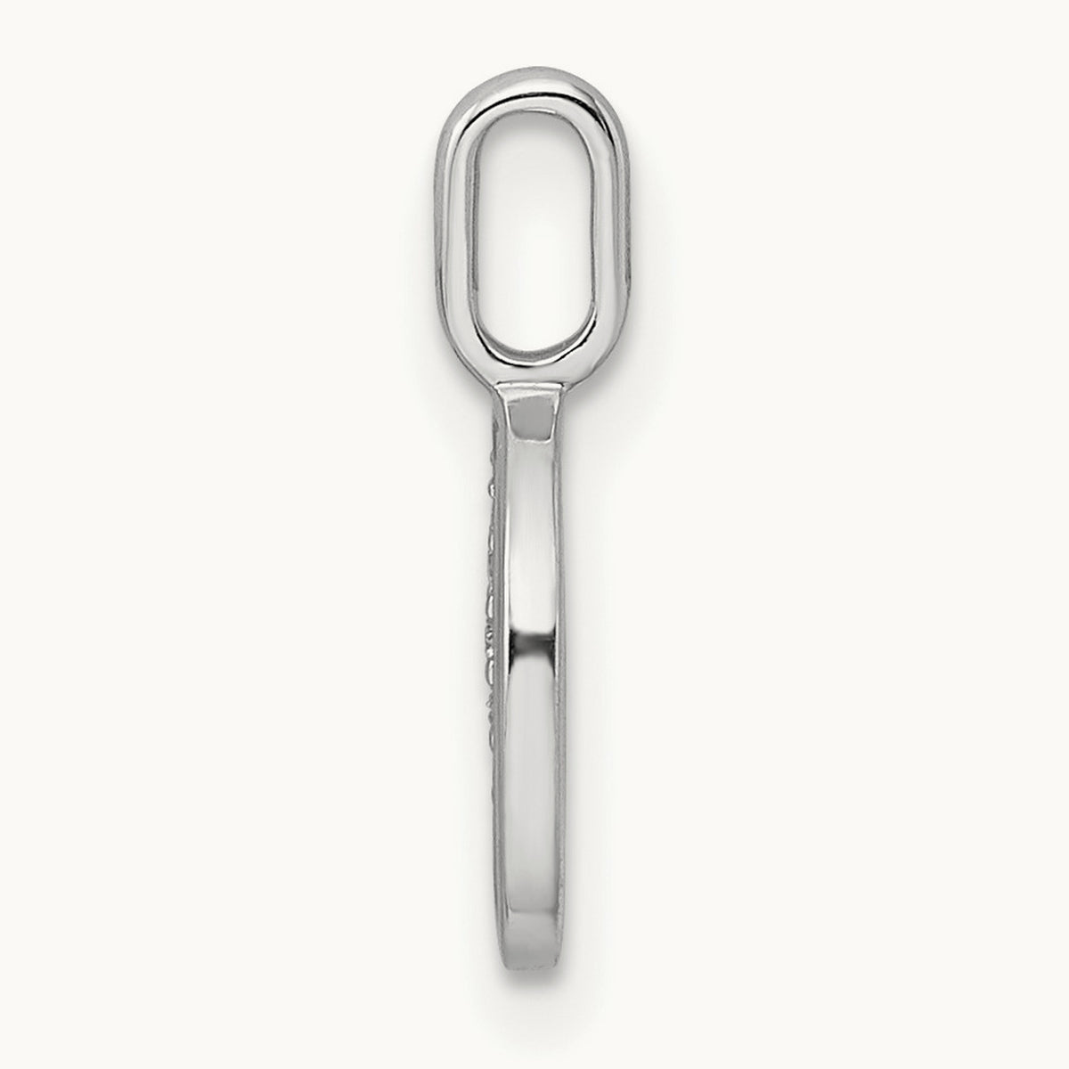 Diamond Letter O Initial Pendant, 14K White Gold