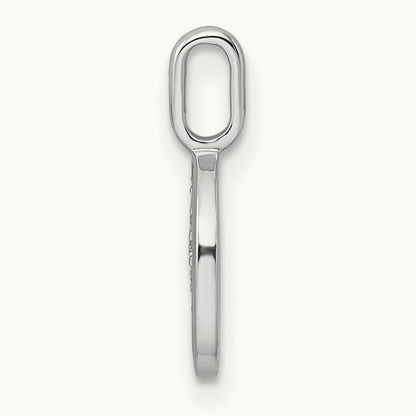 Diamond Letter O Initial Pendant, 14K White Gold