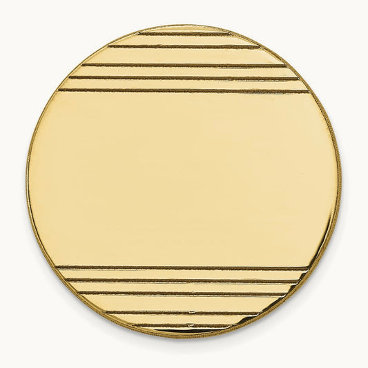 Men's Circular w/Line Design Tie Tac, 14K