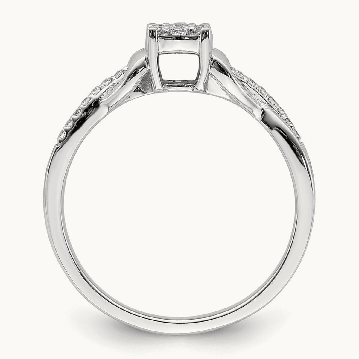 Diamond Cluster Complete Engagement Ring — photo set
