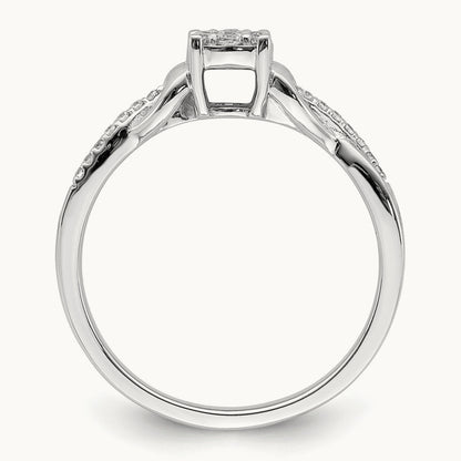 Diamond Cluster Complete Engagement Ring — photo set