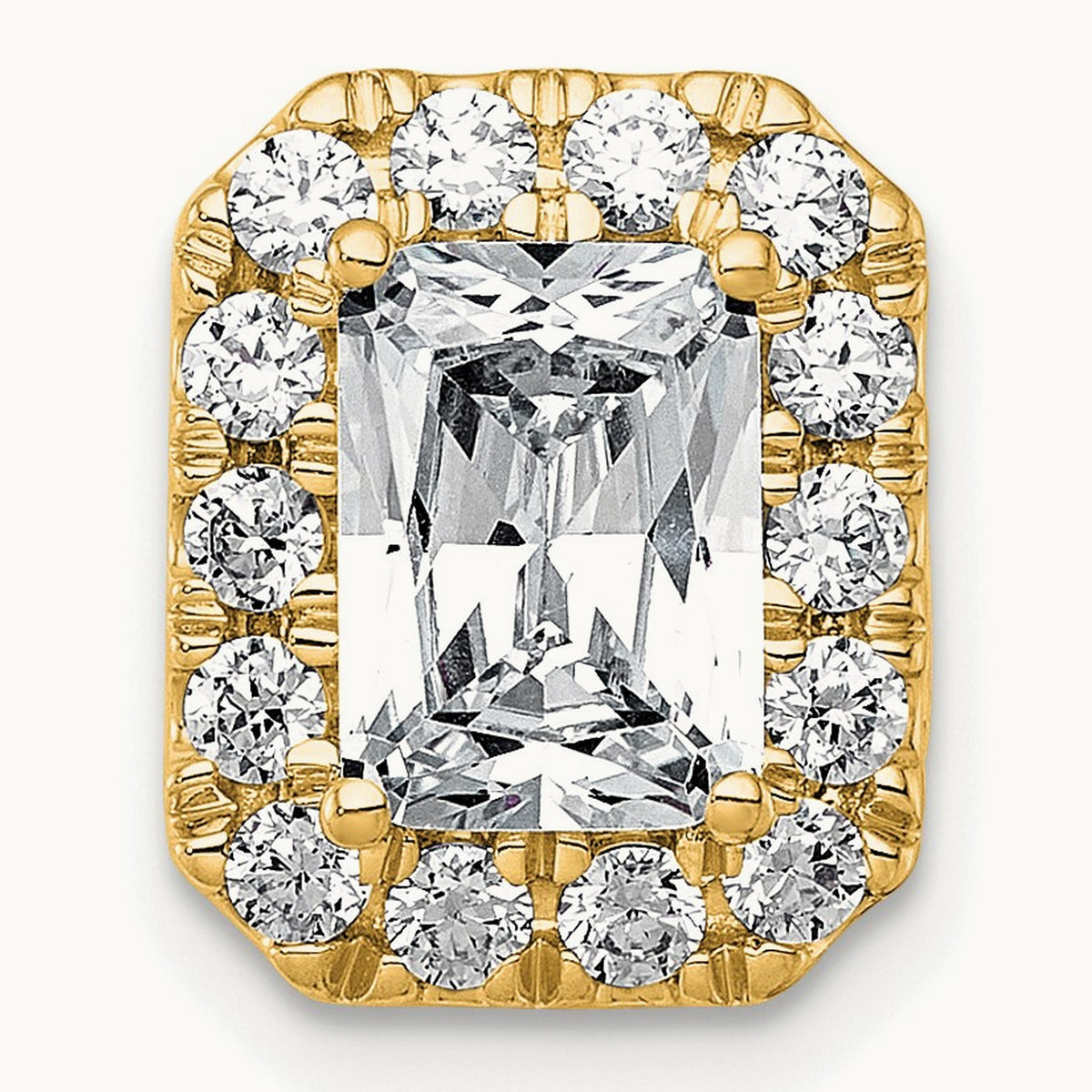 Radiant Halo Chain Slide, 0.25-5.50 ct tw Lab-Grown Diamond — 2 ct, 14K Yellow Gold