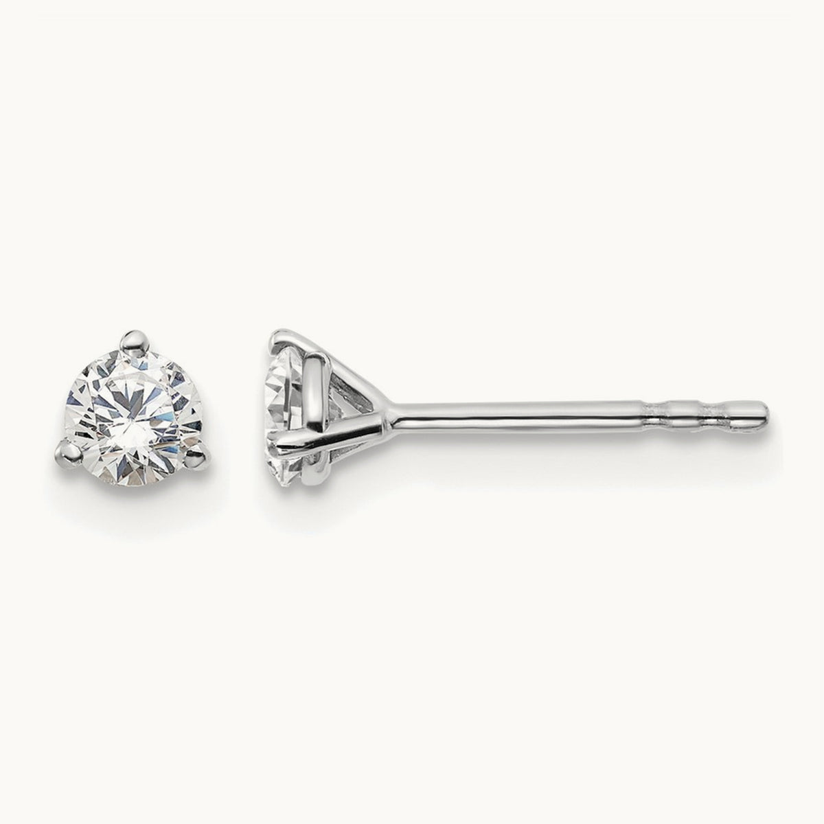 Round Stud Earrings, 0.10-6.00 ct tw Lab-Grown Diamond — 1/3 ct, 14K White Gold