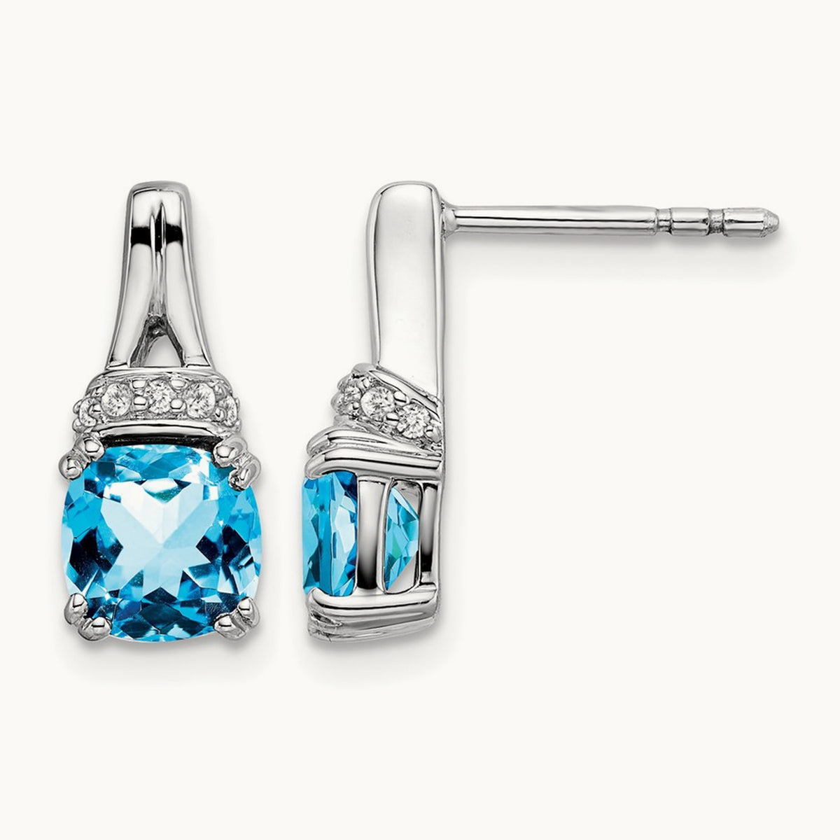 Blue Topaz and Diamond Earrings — photo set