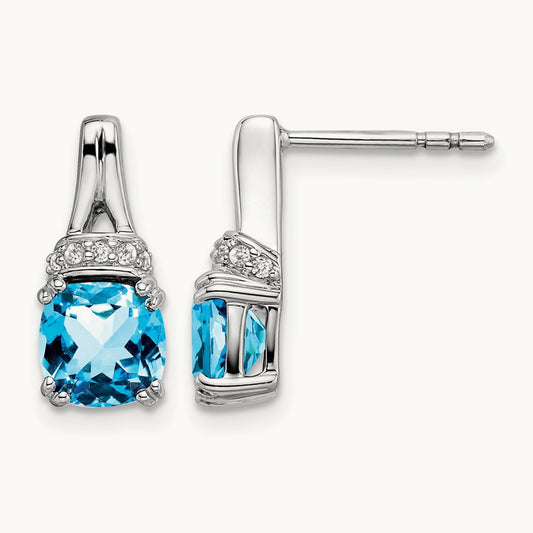 Blue Topaz and Diamond Earrings — photo set