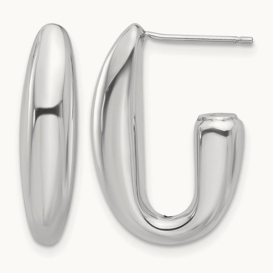 Polished J-Hoop Earrings — Leslie's — photo set