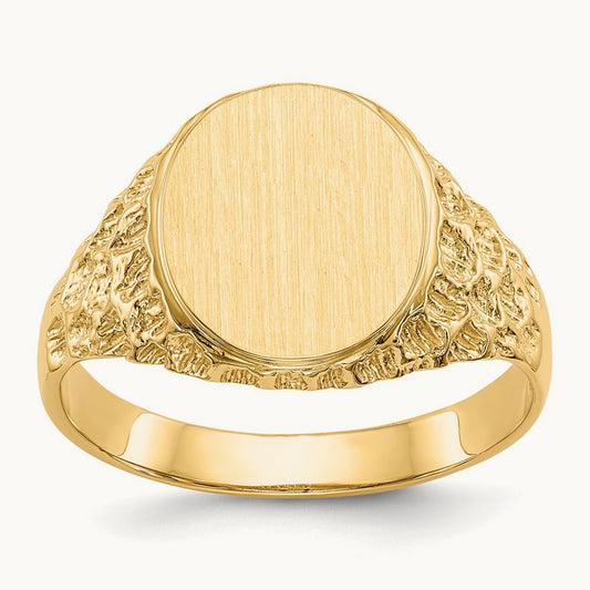 Open Back Mens Signet Ring — photo set