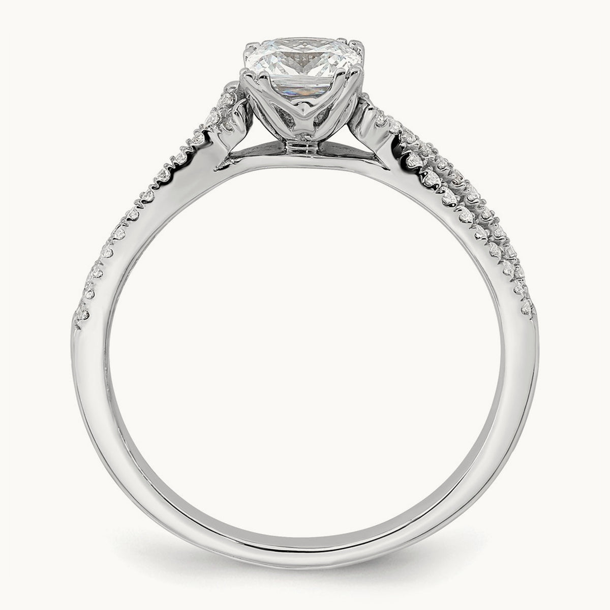Criss-Cross Cushion Semi-Mount Engagement Ring — 1/2 ct, 7