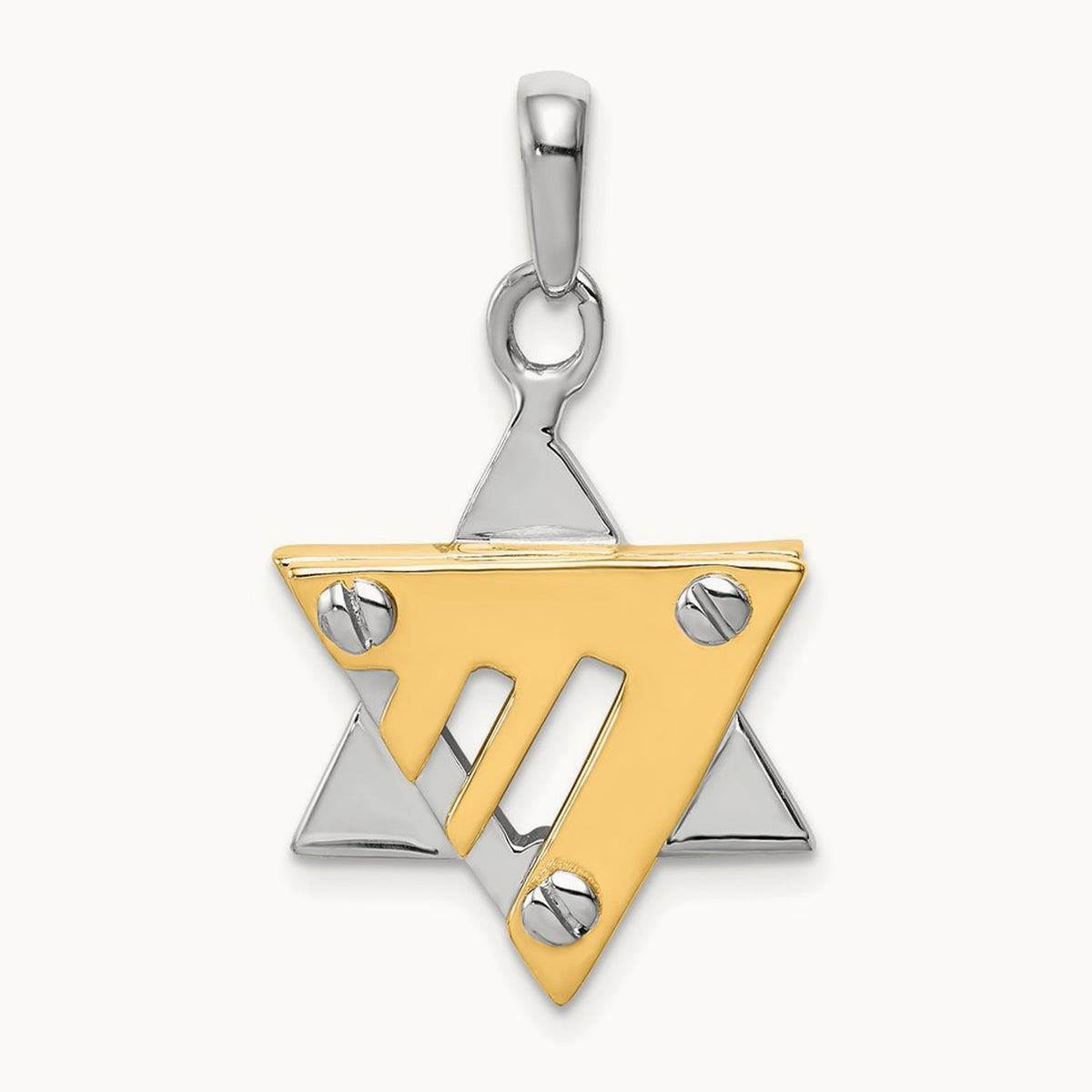 Star of David Pendant, 14K Two-tone