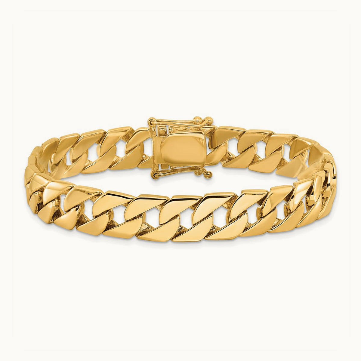 Hand-polished Fancy Link Bracelet, 10.2mm, 14K