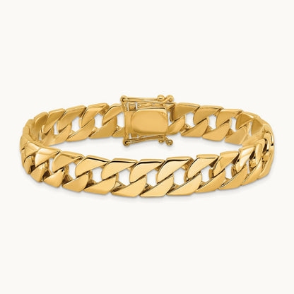 Hand-polished Fancy Link Bracelet, 10.2mm, 14K