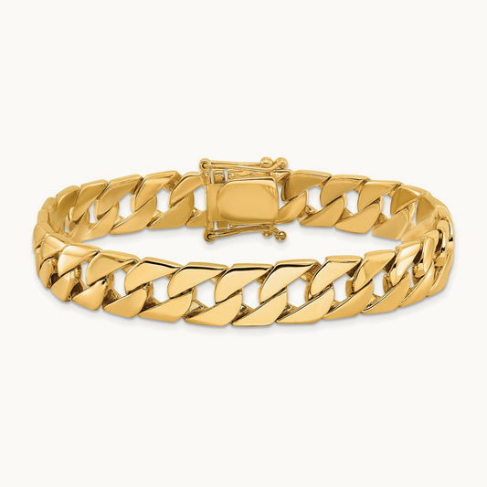 Hand-polished Fancy Link Bracelet, 10.2mm, 14K