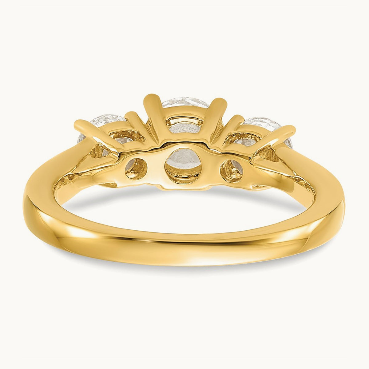3 Stone Engagement Ring, 0.75-1.50 ct tw Lab-Grown Diamond — 1 1/2 ct, 14K Yellow Gold
