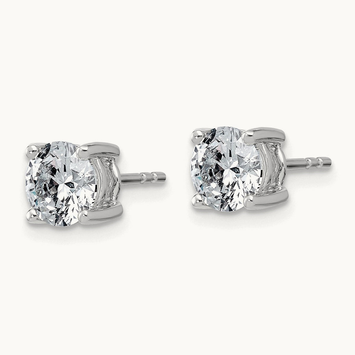 Round Lightweight Earrings, 0.25-6.00 ct tw Lab-Grown Diamond — 2 ct, 14K White Gold