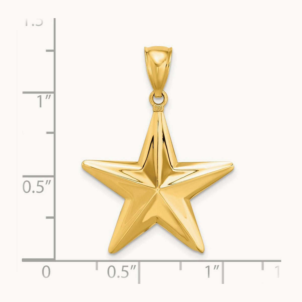 3-D Nautical Star Charm, 14K