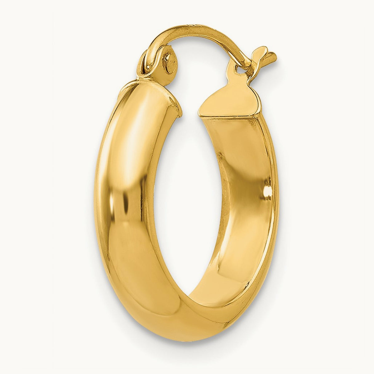 Single 14k Round Tube Hoop Earring