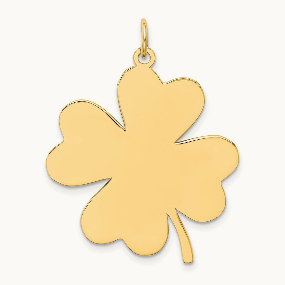 Plain .018 Gauge Engravable Clover Disc Charm — 36mm
