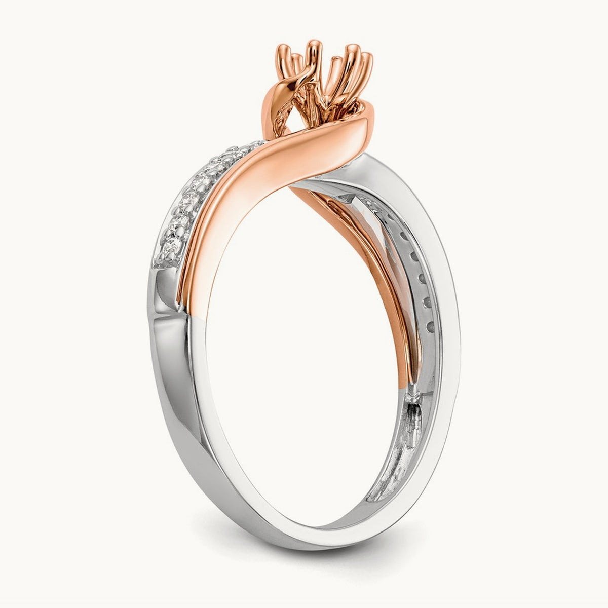 Semi-Mount Engagement Ring — 14K Two-Tone, 7