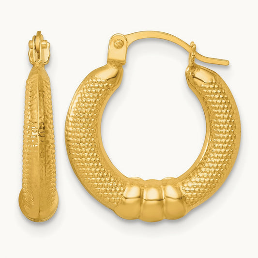 Polished And Textured Hoop Earrings — photo set