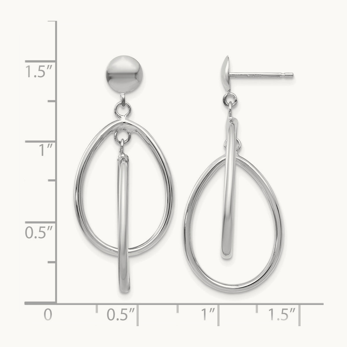 Polished Oval Dangle Post Earrings — photo set