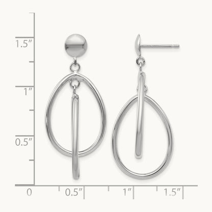 Polished Oval Dangle Post Earrings — photo set