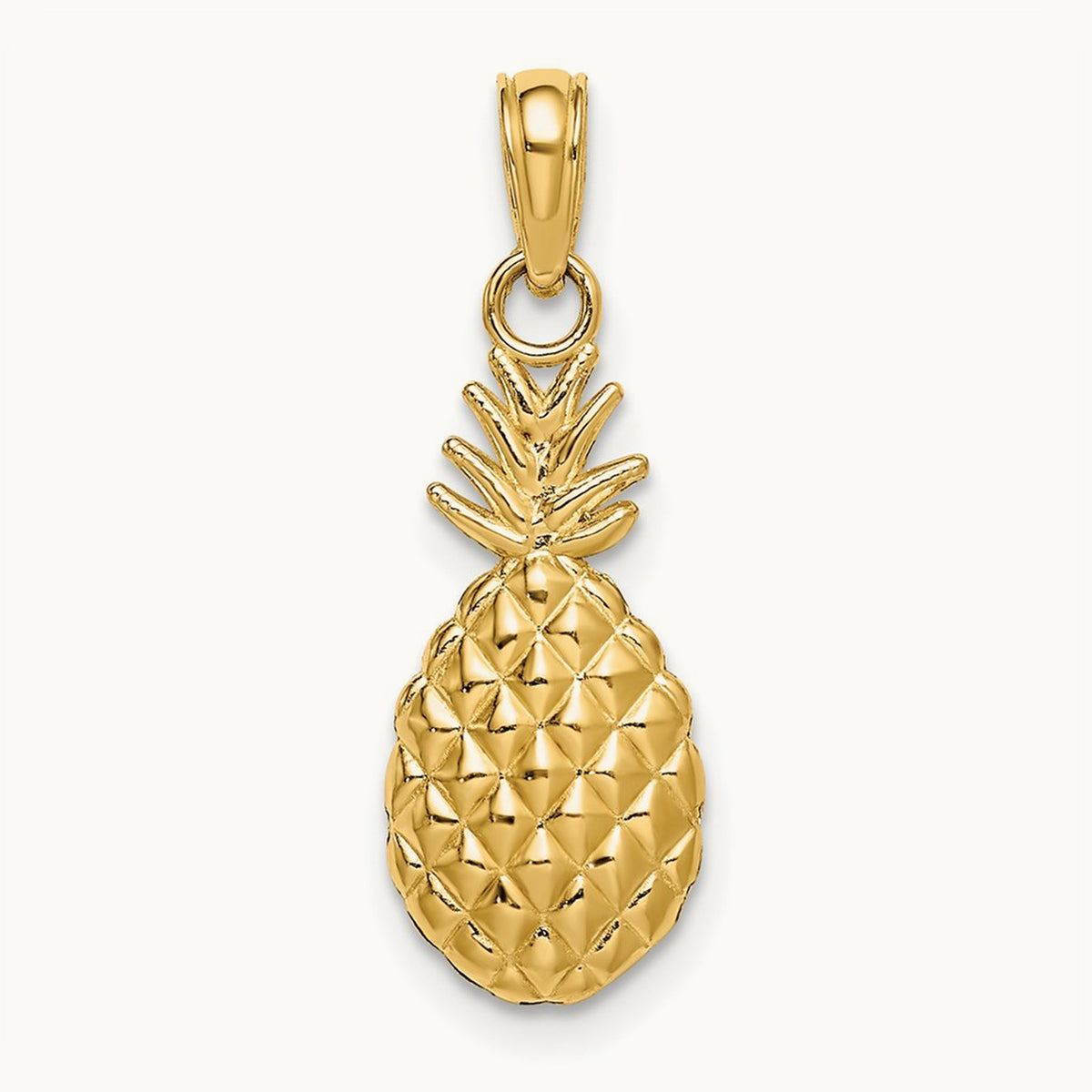 Textured Pineapple Charm, 14K