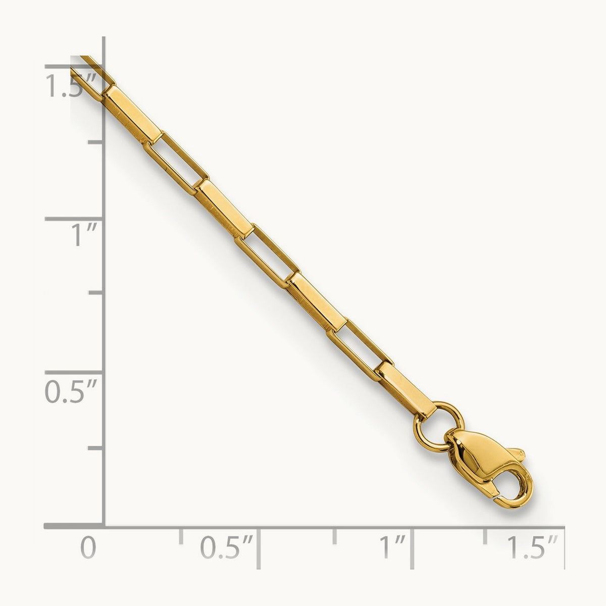 Polished Fancy Box Links 7.5in Bracelet, 14K
