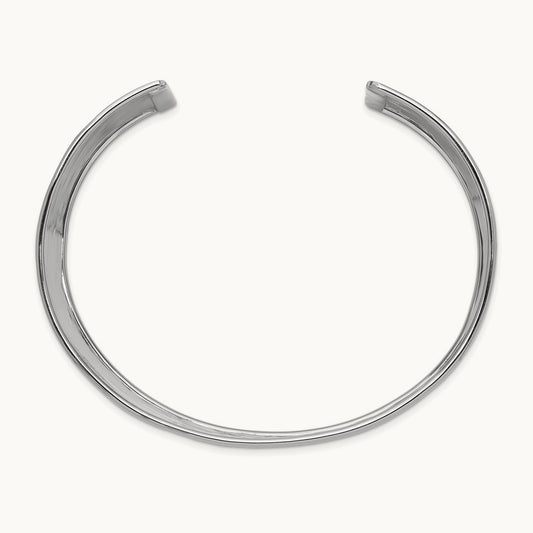 WG Hammered Polished Cuff Bangle, 37mm, 14K