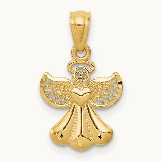 Polished Angel Pendant, 14K