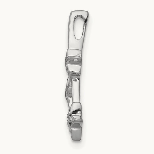 Diamond Shooting Stars Chain Slide, 14K White Gold