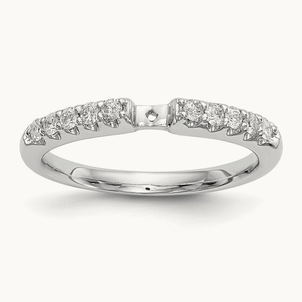 Semi-Mount Peg Engagement Ring, 0.25 ct tw Lab-Grown Diamond — 14K White Gold
