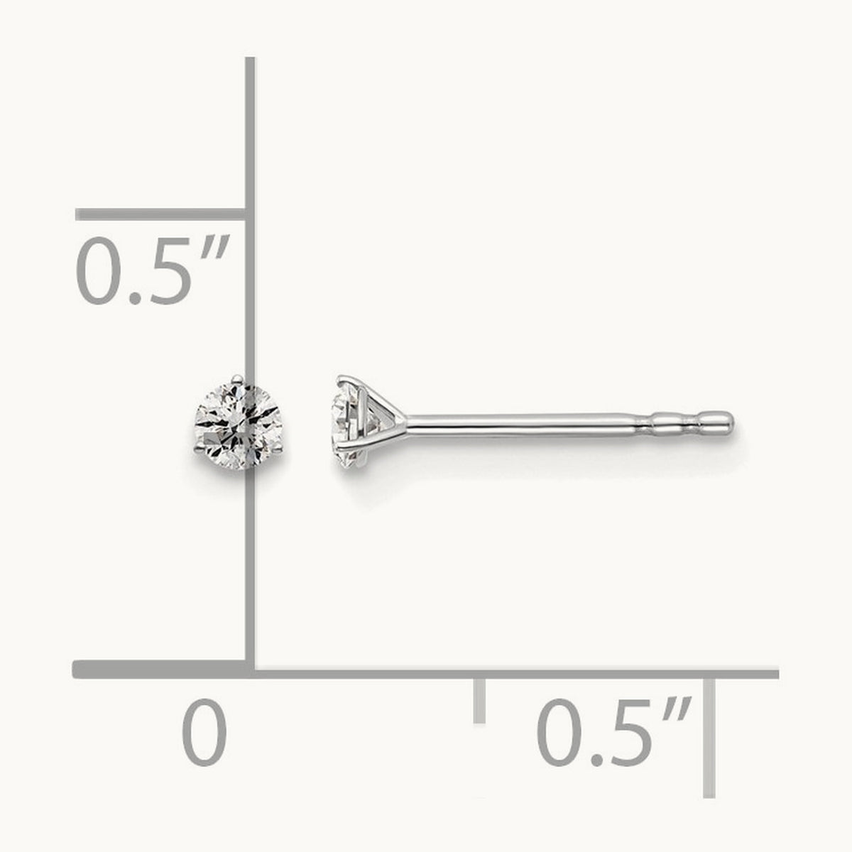 Round Stud Earrings, 0.10-6.00 ct tw Lab-Grown Diamond — 1/10 ct, 14K White Gold