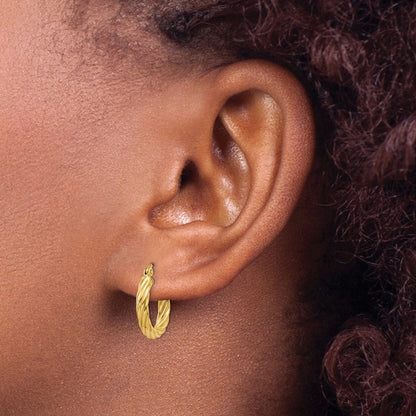 Rope Twist Hoop Earrings — 14K Yellow Gold, 10mm, 2.75mm