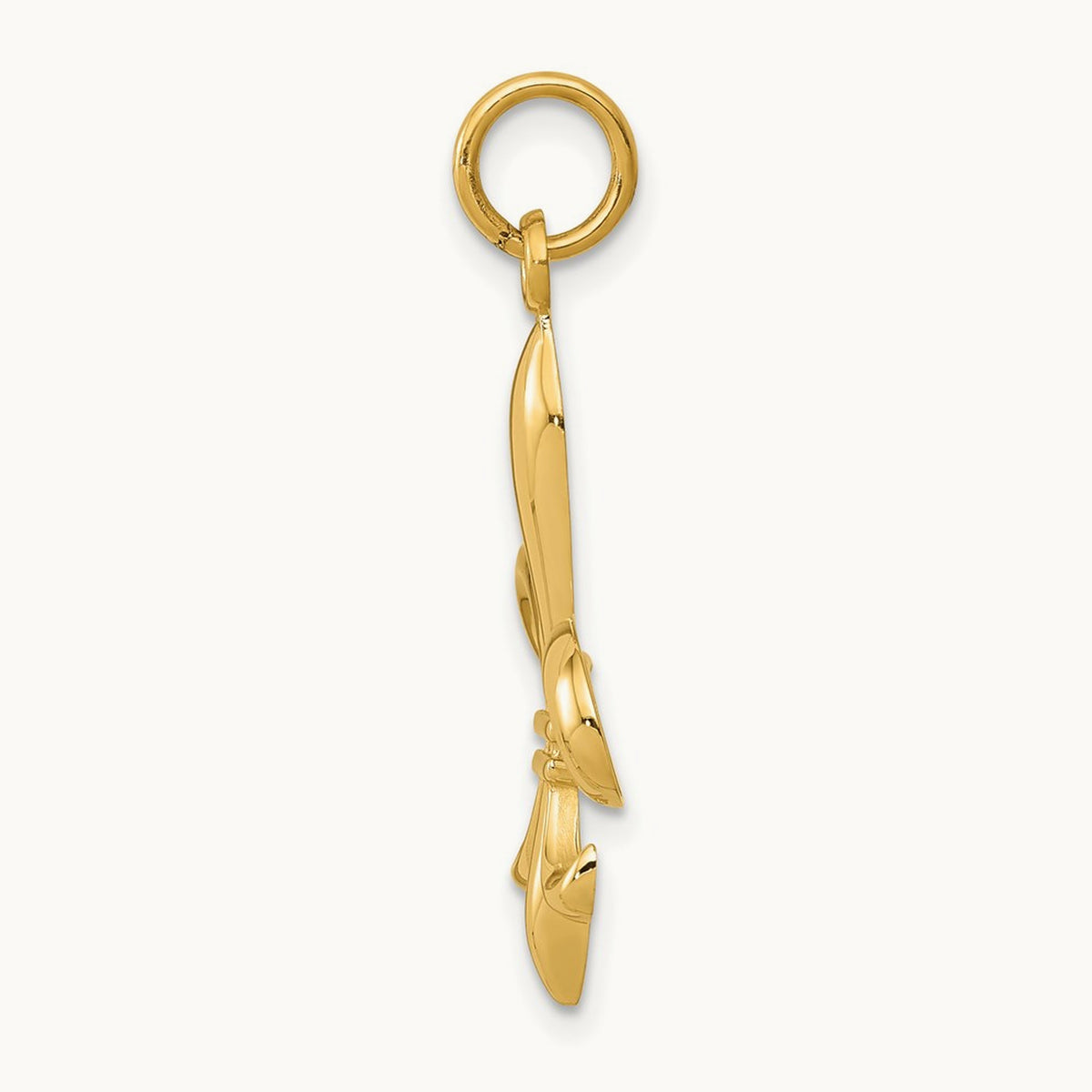 Hollow Fleur De Lis Charm — 14K Yellow Gold