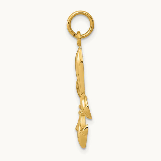 Hollow Fleur De Lis Charm — 14K Yellow Gold