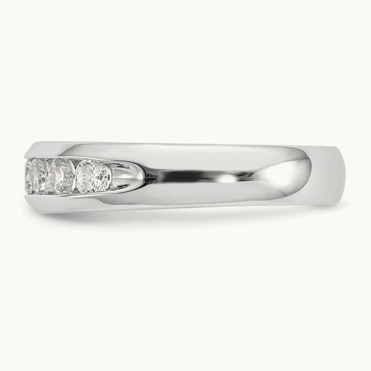 9-Stone Diamond Channel Band, 14K White Gold