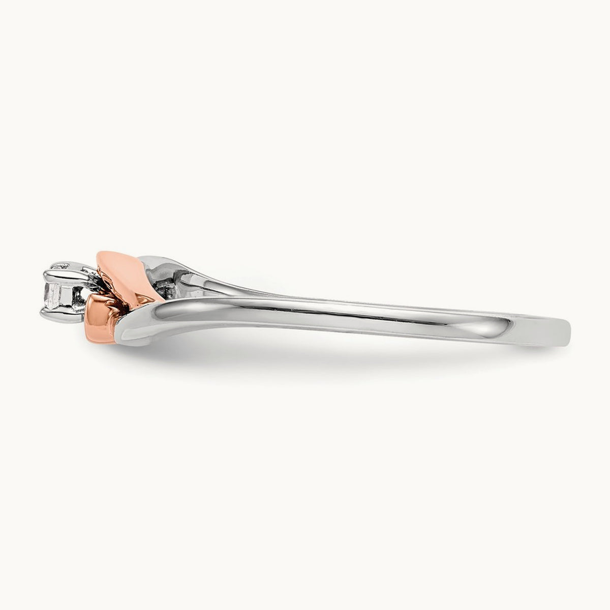 First Promise Comp. Diamond Promise/Eng Ring, 14K White Gold with Rose Gold