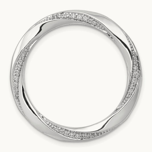 1/5ct. Diamond Fancy Twist Circle Chain Slide, 14K White Gold