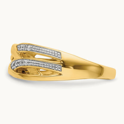 Rhodium Diamond Ring, 14K