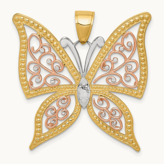 w/ Diamond-cut Butterfly Pendant — photo set