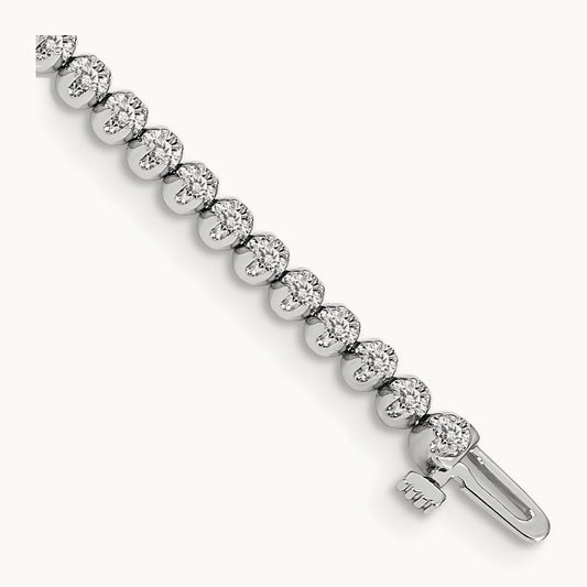 VS Diamond Tennis Bracelet, 14K White Gold