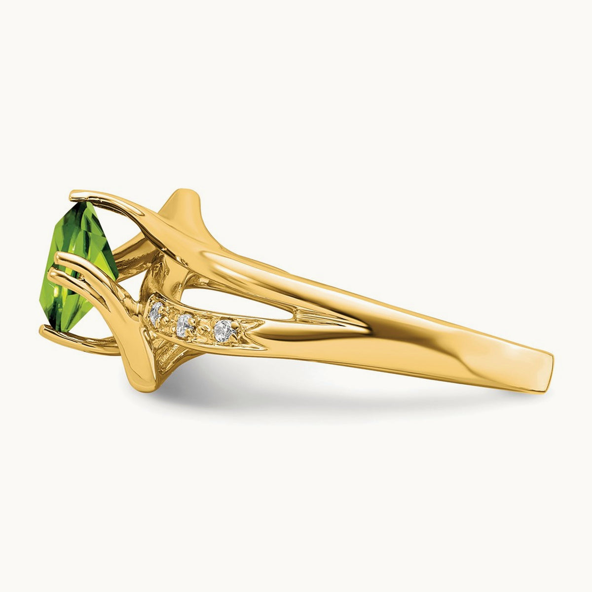 Peridot and Diamond Ring, 14K