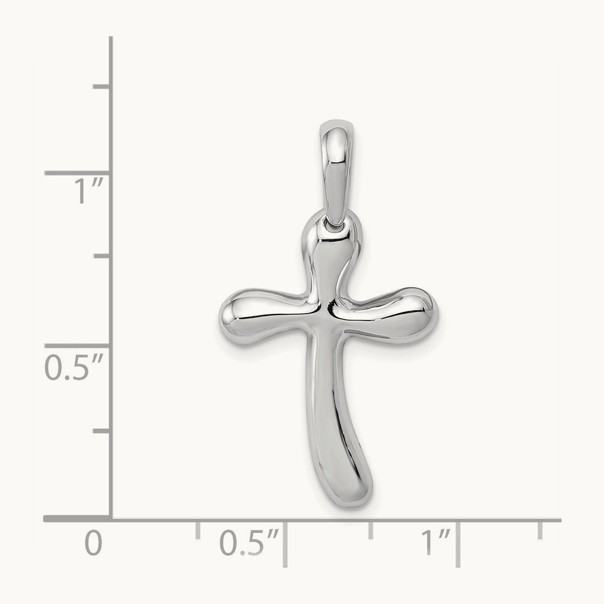 Freeform Cross Pendant — 14K White Gold