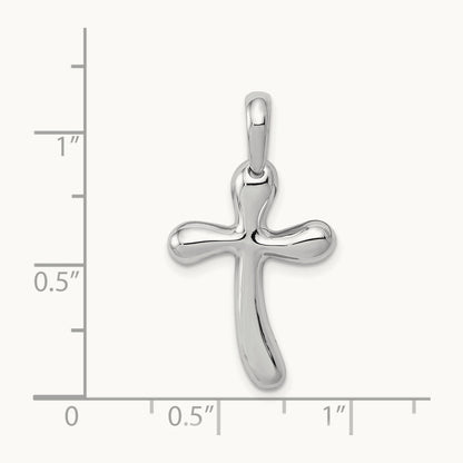 Freeform Cross Pendant — 14K White Gold