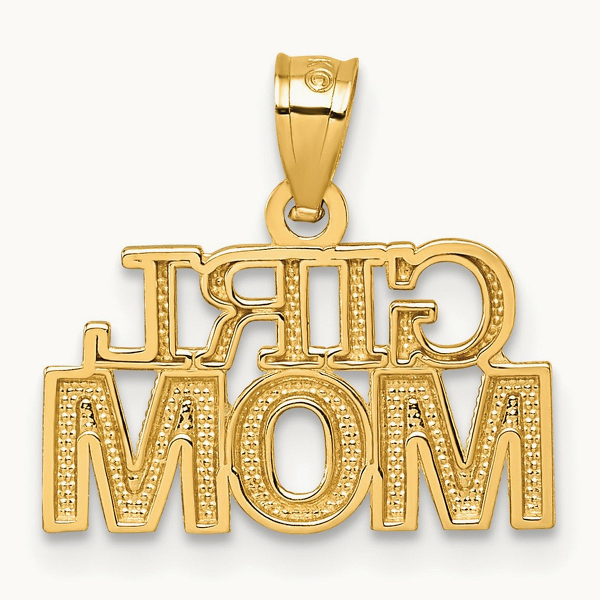Polished GIRL MOM Pendant, 14K