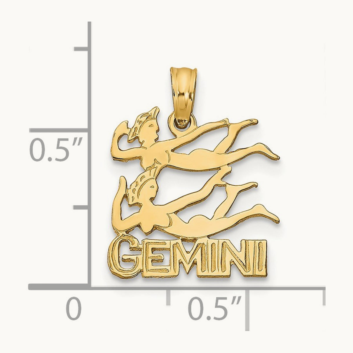 GEMINI Zodiac Charm, 14K