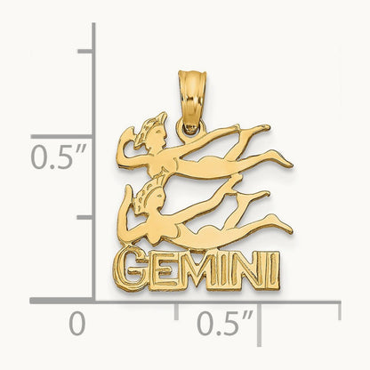 GEMINI Zodiac Charm, 14K