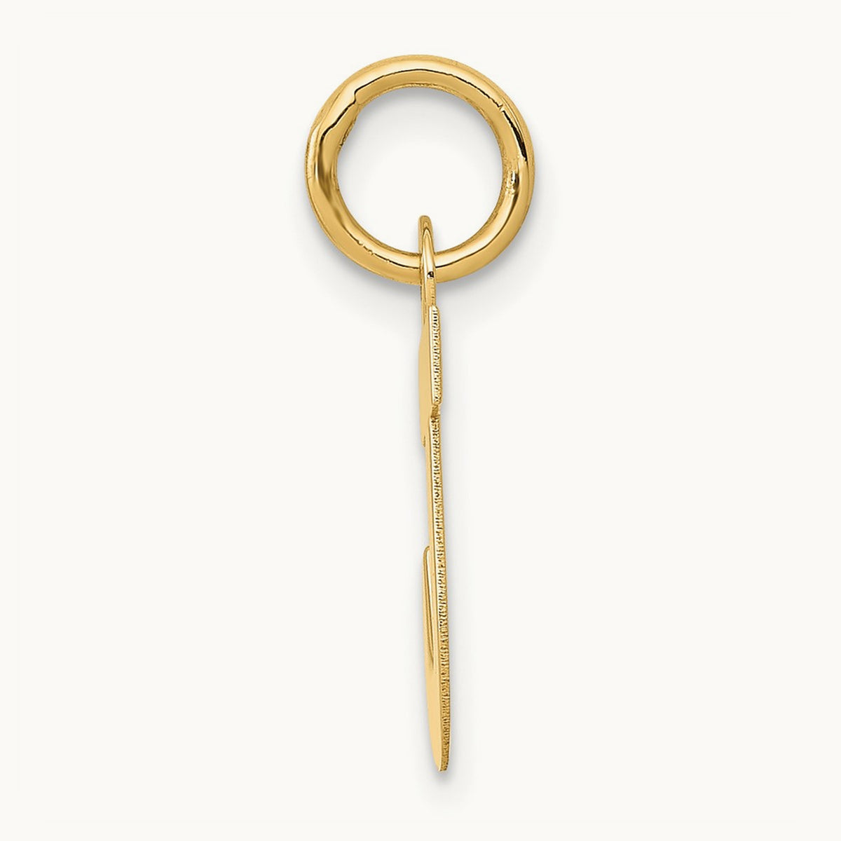 Small Block Initial Charm — 14K Yellow Gold, J