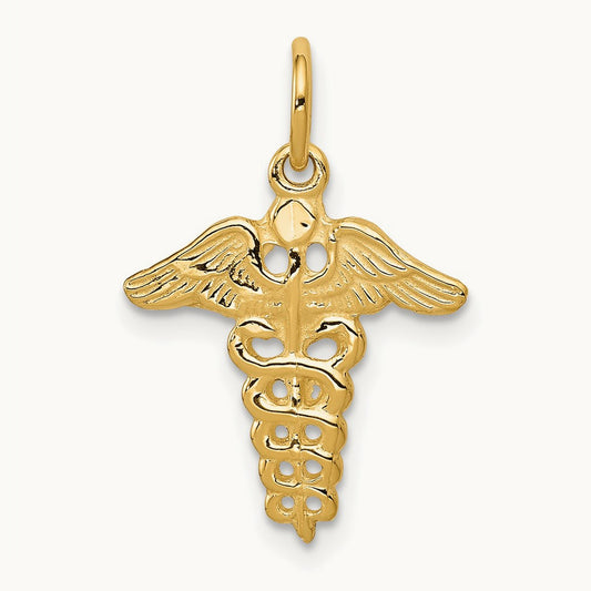 Caduceus Charm, 14K